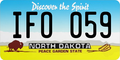 ND license plate IFO059