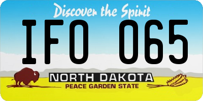 ND license plate IFO065