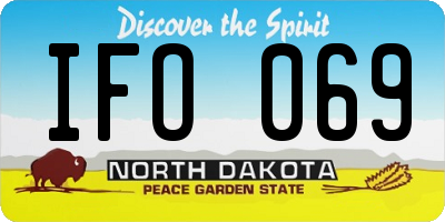 ND license plate IFO069