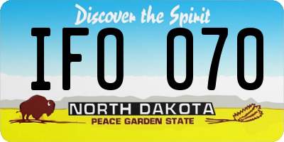 ND license plate IFO070