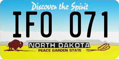 ND license plate IFO071