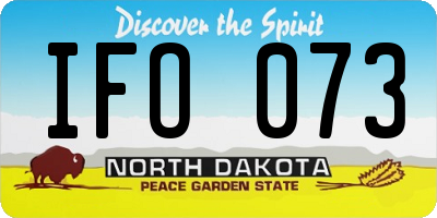 ND license plate IFO073