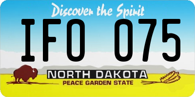 ND license plate IFO075