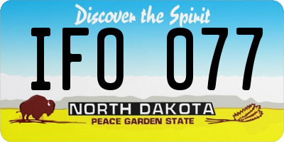 ND license plate IFO077