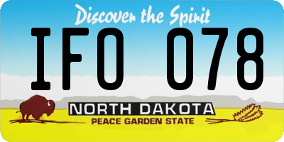 ND license plate IFO078