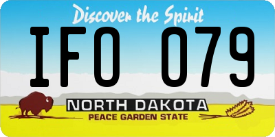 ND license plate IFO079