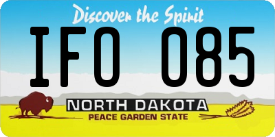 ND license plate IFO085