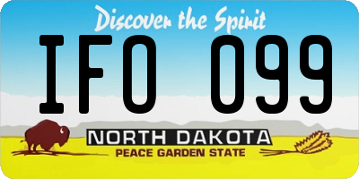 ND license plate IFO099