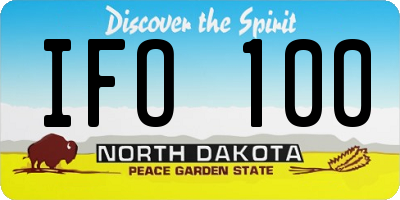ND license plate IFO100
