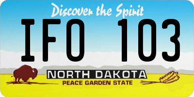 ND license plate IFO103