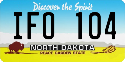 ND license plate IFO104