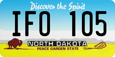 ND license plate IFO105