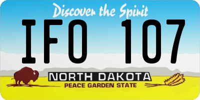 ND license plate IFO107