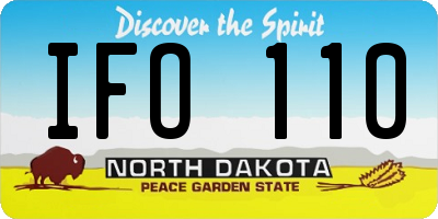 ND license plate IFO110