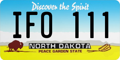 ND license plate IFO111