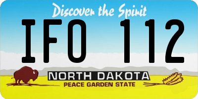 ND license plate IFO112