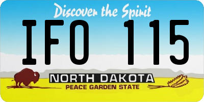 ND license plate IFO115