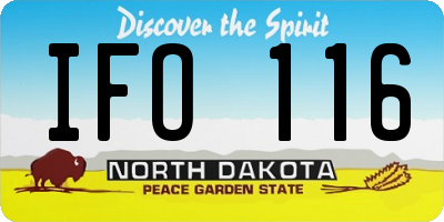 ND license plate IFO116