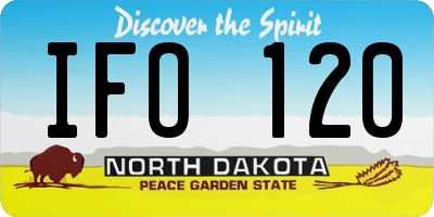 ND license plate IFO120
