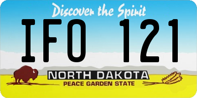 ND license plate IFO121