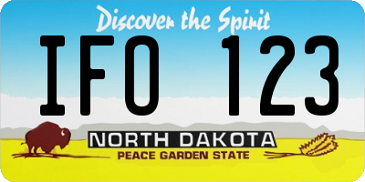 ND license plate IFO123