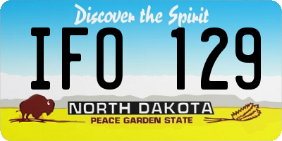 ND license plate IFO129