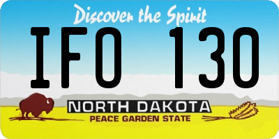 ND license plate IFO130