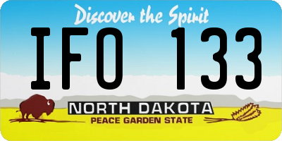 ND license plate IFO133
