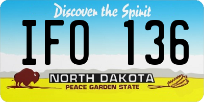 ND license plate IFO136
