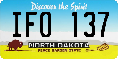 ND license plate IFO137