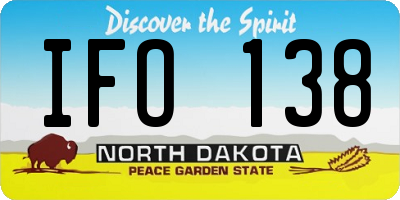ND license plate IFO138