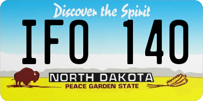 ND license plate IFO140