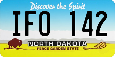 ND license plate IFO142