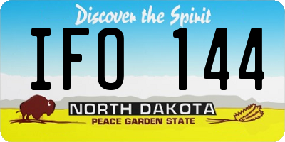 ND license plate IFO144