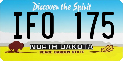 ND license plate IFO175