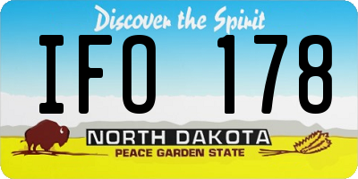 ND license plate IFO178
