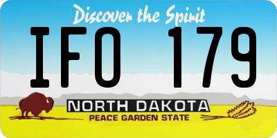 ND license plate IFO179