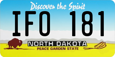ND license plate IFO181