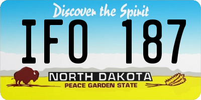 ND license plate IFO187