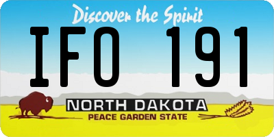 ND license plate IFO191