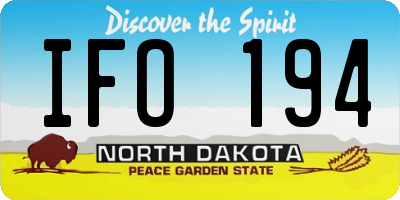 ND license plate IFO194