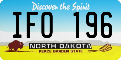 ND license plate IFO196
