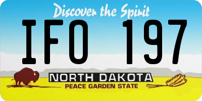 ND license plate IFO197