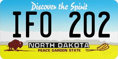 ND license plate IFO202