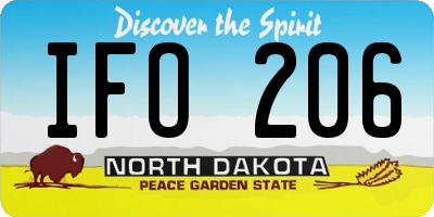 ND license plate IFO206