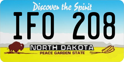 ND license plate IFO208