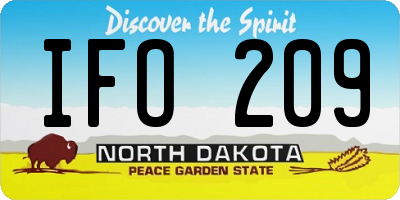 ND license plate IFO209