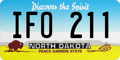 ND license plate IFO211