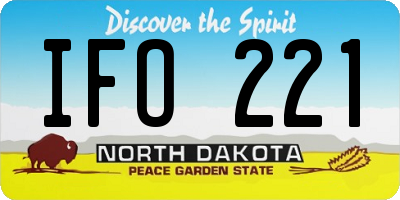 ND license plate IFO221
