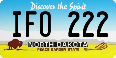 ND license plate IFO222